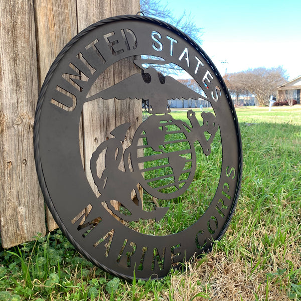 #EH10866 US MARINE CORPS 18",24",32" MILITARY LASERCUT CUSTOM BLACK METAL VINTAGE CRAFT SIGN WESTERN HOME DECOR HANDMADE