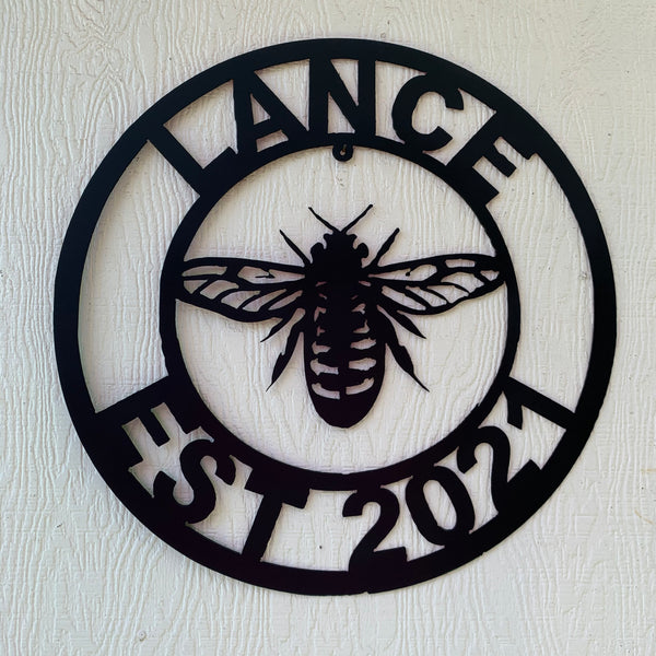 #EH10491 CUSTOM NAME BEE LASERCUT CUSTOM METAL VINTAGE CRAFT SIGN WESTERN HOME DECOR HANDMADE