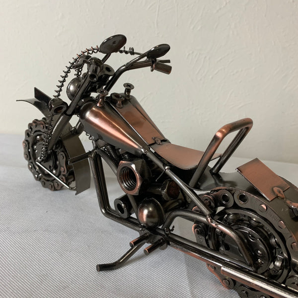 12" HARLEY STYLE MOTORCYCLE METAL COPPER ART WESTERN BAR DECOR NEW