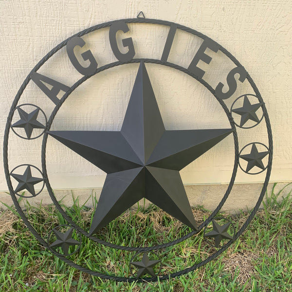 AGGIES TEXAS A&M BARN LONE STAR METAL CUSTOM VINTAGE CRAFT TEAM STAR WESTERN HOME DECOR HANDMADE 24",32",36",40",42",44",46",50"