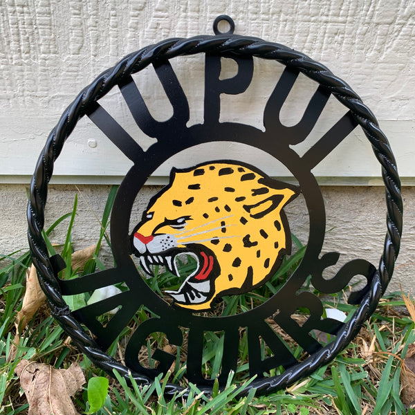 INDIANA IUPUI JAGUARS METAL CUSTOM VINTAGE CRAFT TEAM SIGN HANDMADE