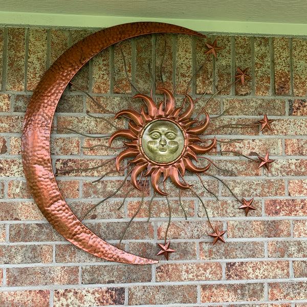 36" SUN MOON STARS METAL WALL WESTERN HOME DECOR NEW