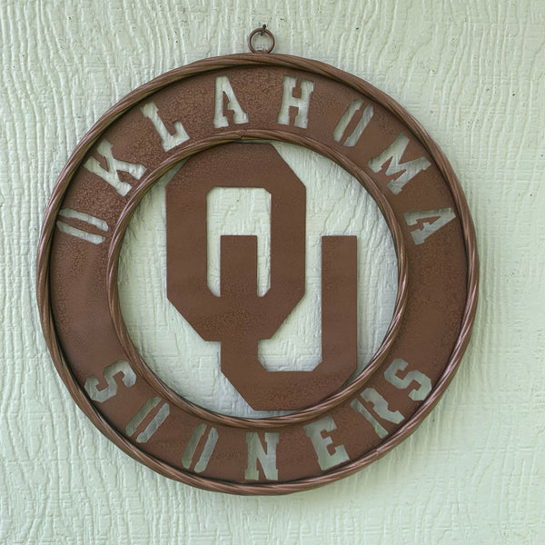 12",18",24",32" OU SOONERS HAMMERED COPPER CUSTOM METAL VINTAGE CRAFT TEAM SIGN HANDMADE CRAFT