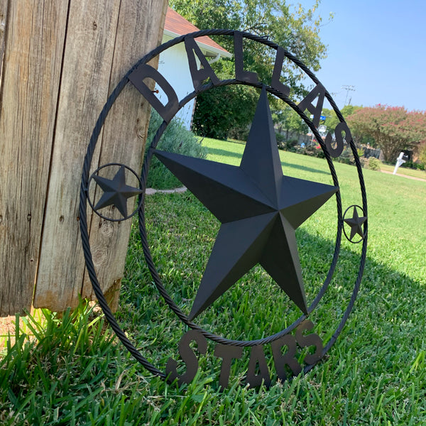 DALLAS STARS RUSTIC BLACK LONE STAR METAL HOCKEY TEAM WESTERN HOME DECOR CRAFT