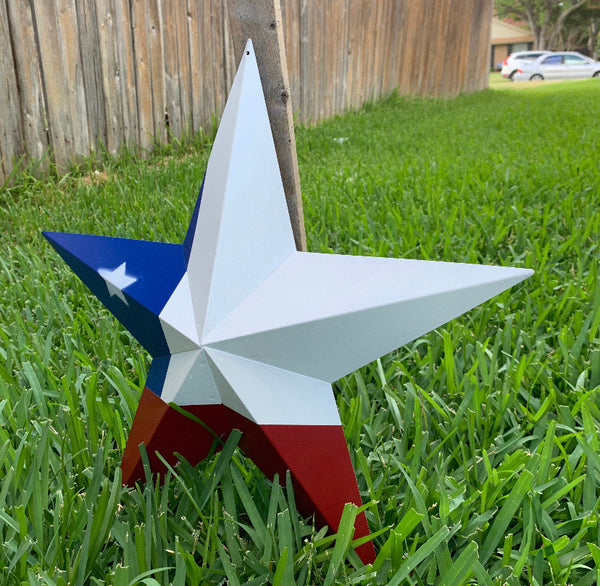 12",16",24",30",36" CHILE FLAG STAR RED WHITE & BLUE BARN STAR METAL WALL ART WESTERN HOME DECOR HANDMADE