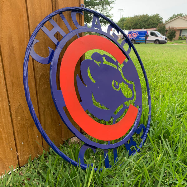 12", 18", 24", 32" CHICAGO CUBS CUSTOM METAL VINTAGE CRAFT TEAM SPORTS SIGN HANDMADE