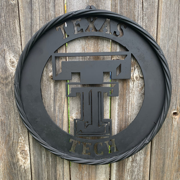 12",18",24",32",36" TEXAS TECH RUSTIC BLACK CUSTOM METAL VINTAGE CRAFT TEAM SIGN HANDMADE TO ORDER