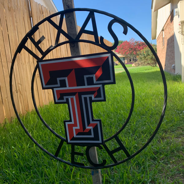 18",24" TEXAS TECH CUSTOM METAL VINTAGE CRAFT SIGN WESTERN HOME DECOR