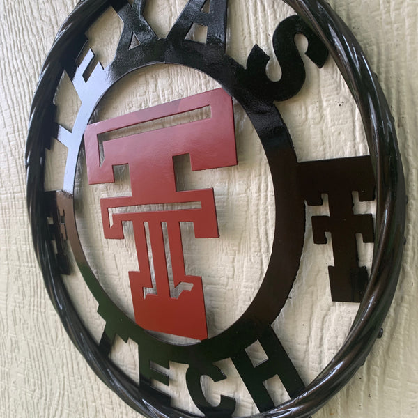 TEXAS TECH CUSTOM METAL VINTAGE CRAFT SIGN WESTERN HOME DECOR HANDMADE 12",18",24",32",36"
