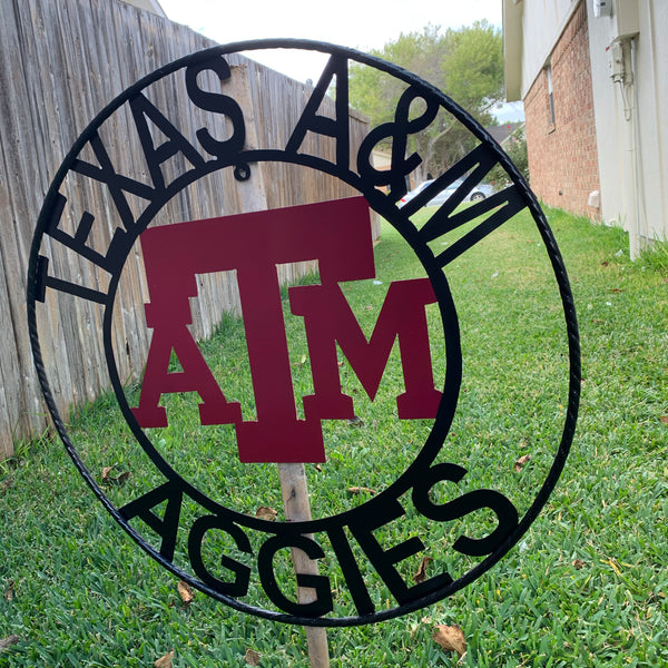 TEXAS A&M NO THUMBS GIGEM AGGIES METAL CUSTOM VINTAGE CRAFT WALL ART TEAM SIGN HANDMADE