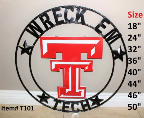 WRECKEM TEXAS TECH CUSTOM VINTAGE CRAFT METAL TEAM SIGN