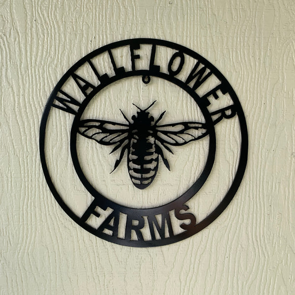 #EH10491 CUSTOM NAME BEE LASERCUT CUSTOM METAL VINTAGE CRAFT SIGN WESTERN HOME DECOR HANDMADE