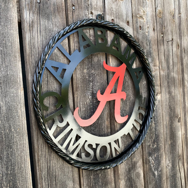 12" ALABAMA CRIMSON TIDE CUSTOM METAL VINTAGE CRAFT WALL ART TEAM SIGN