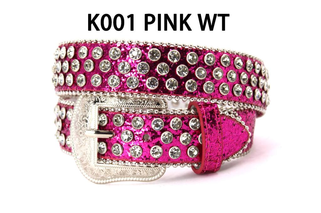 WS _ K001 PINK WT KIDS BELT GENUINE LEATHER WESTERN BELTS FASHION NEW STYLE