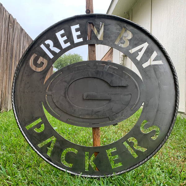 12",18",24",32",36" RAW METAL GREEN BAY PACKERS DISC CUSTOM METAL VINTAGE CRAFT TEAM SPORTS SIGN HANDMADE