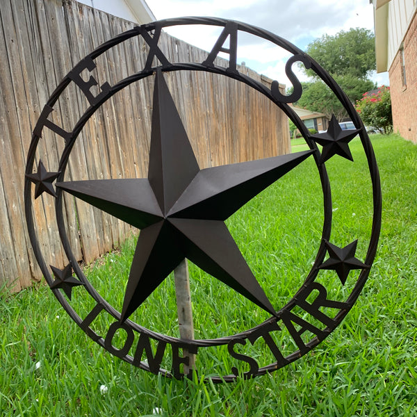 TEXAS LONESTAR METAL ART WESTERN HOME WALL DECOR RUSTIC VINTAGE BROWN NEW, SIZE:24",32",36",40",42",44",46",50"