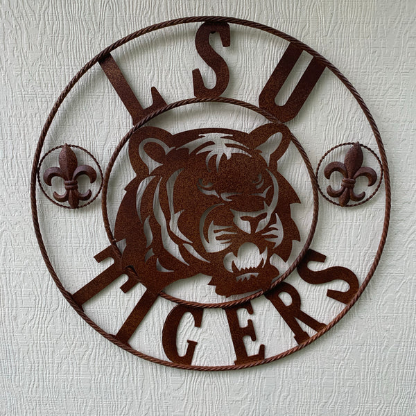12:,18",24",32",36" LSU TIGERS METAL CUSTOM VINTAGE CRAFT ART SIGN