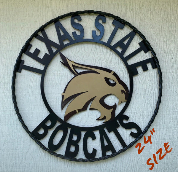 12",18",24",32",36" TEXAS STATE BOBCATS CUSTOM METAL VINTAGE CRAFT SIGN TEAM WESTERN HOME DECOR HANDMADE