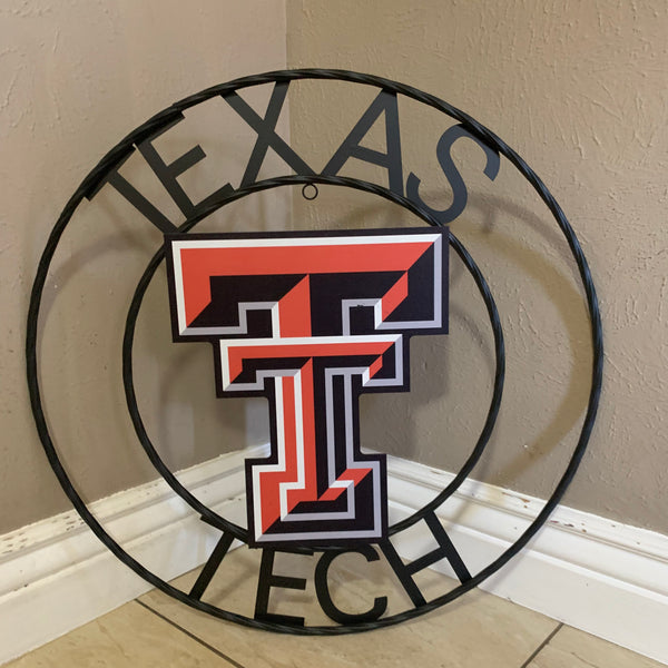 18",24" TEXAS TECH CUSTOM METAL VINTAGE CRAFT SIGN WESTERN HOME DECOR