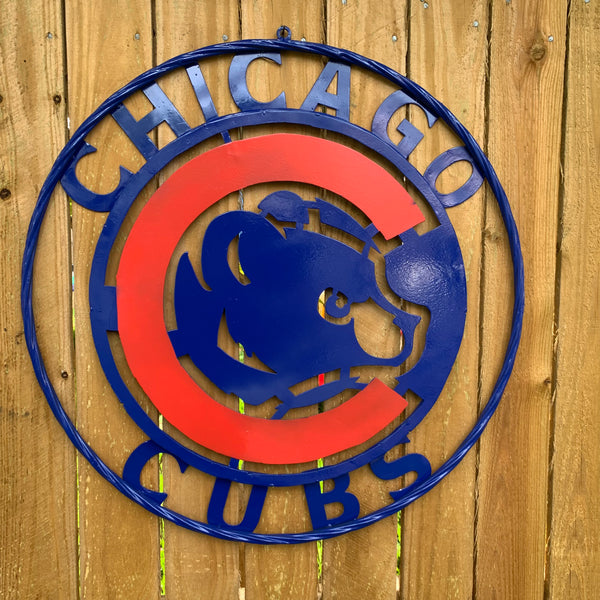 12", 18", 24", 32" CHICAGO CUBS CUSTOM METAL VINTAGE CRAFT TEAM SPORTS SIGN HANDMADE
