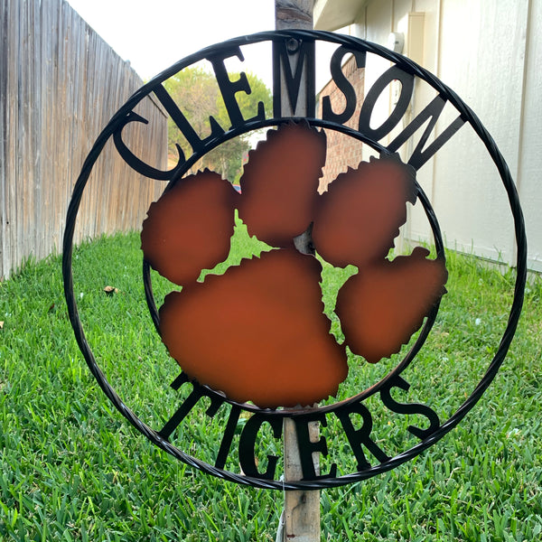CLEMSON TIGERS CUSTOM METAL VINTAGE CRAFT SIGN WALL ART TEAM SIGN HANDMADE STYLE#1 12", 18", 24", 32"