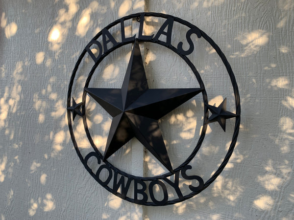 DALLAS COWBOYS RUSTIC BLACK BARN STAR CUSTOM METAL VINTAGE LONE STAR WESTERN HOME DECOR HANDMADE #EH12204