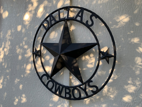 DALLAS COWBOYS RUSTIC BLACK BARN STAR CUSTOM METAL VINTAGE LONE STAR WESTERN HOME DECOR HANDMADE