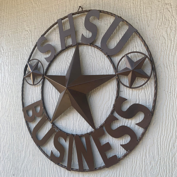 24",32" SHSU SAM HOUSTON BEARKATS BUSINESS RUSTIC BRONZE COPPER METAL CUSTOM VINTAGE CRAFT RUSTIC BLACK TEAM STAR HANDMADE