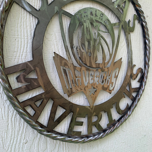 12",18", 24", 32",36" DALLAS MAVERICKS CUSTOM RAW METAL VINTAGE CRAFT TEAM SPORTS SIGN HANDMADE