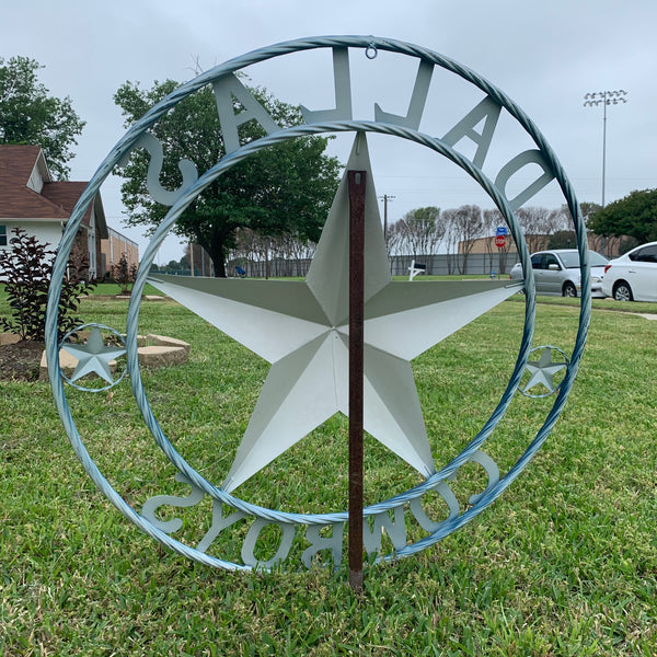 DALLAS COWBOYS NAVY BLUE BARN STAR METAL LONE STAR WESTERN HOME DECOR HANDMADE 24",32",36",40",42",44",46",50"
