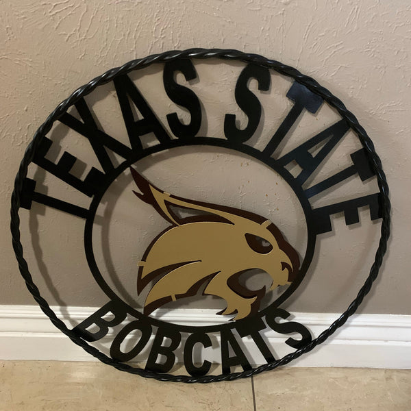 12",18",24",32",36" TEXAS STATE BOBCATS CUSTOM METAL VINTAGE CRAFT SIGN TEAM WESTERN HOME DECOR HANDMADE