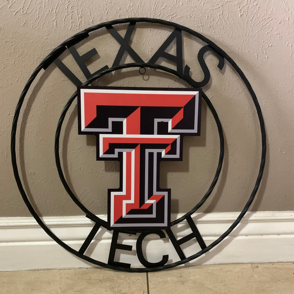 18",24" TEXAS TECH CUSTOM METAL VINTAGE CRAFT SIGN WESTERN HOME DECOR
