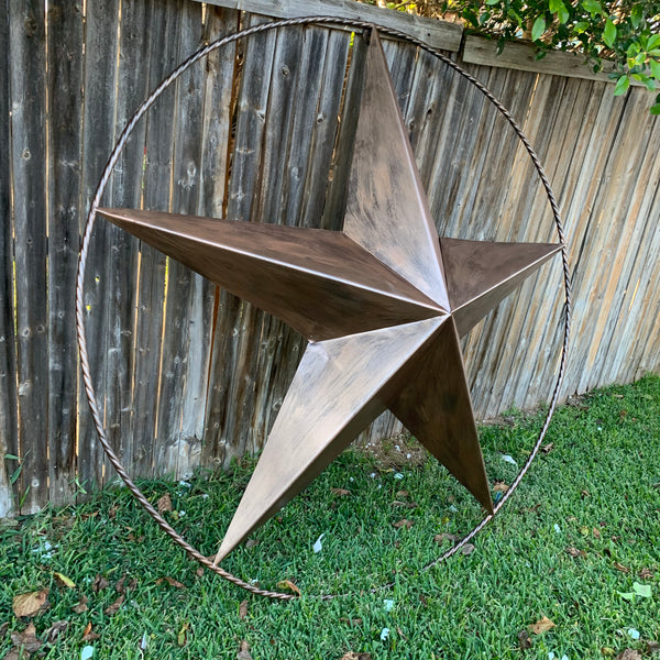 #EH10518 BRUSHED COPPER BRONZE BARN LONE STAR WESTERN HOME DECOR HANDMADE NEW