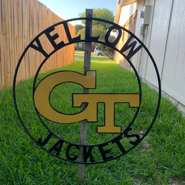 12", 18", 24", 32" GEORGIA TECH YELLOW JACKETS METAL SIGN VINTAGE CUSTOM TEAM ART