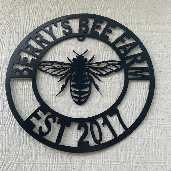 #EH10491 CUSTOM NAME BEE LASERCUT CUSTOM METAL VINTAGE CRAFT SIGN WESTERN HOME DECOR HANDMADE