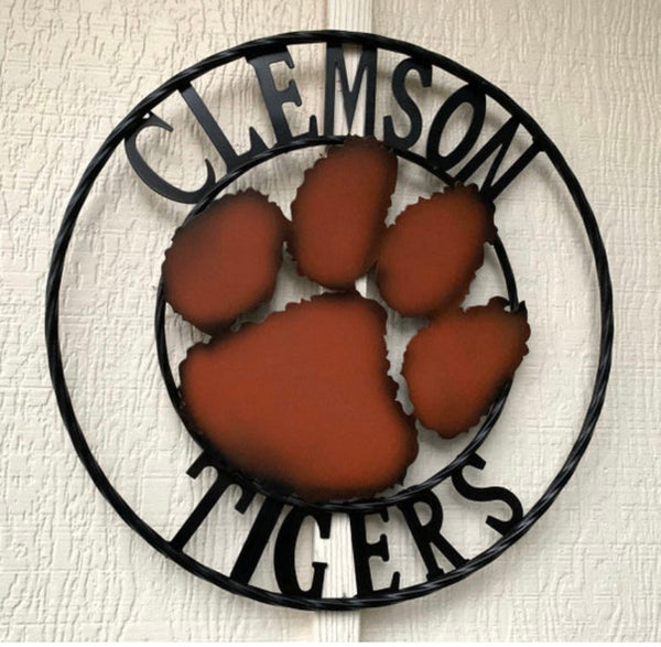 12", 18", 24", 32" CLEMSON TIGERS CUSTOM METAL VINTAGE CRAFT SIGN WALL ART TEAM SIGN HANDMADE