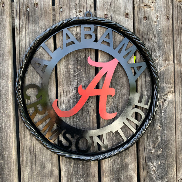 12" ALABAMA CRIMSON TIDE CUSTOM METAL VINTAGE CRAFT WALL ART TEAM SIGN