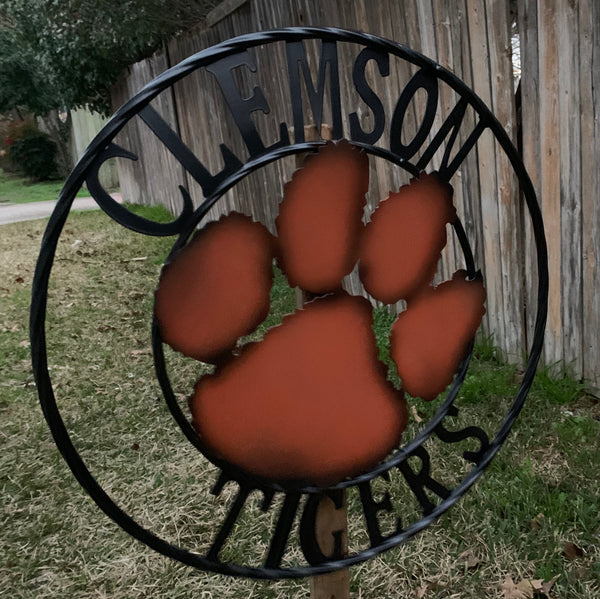 CLEMSON TIGERS CUSTOM METAL VINTAGE CRAFT SIGN WALL ART TEAM SIGN HANDMADE STYLE#1 12", 18", 24", 32"