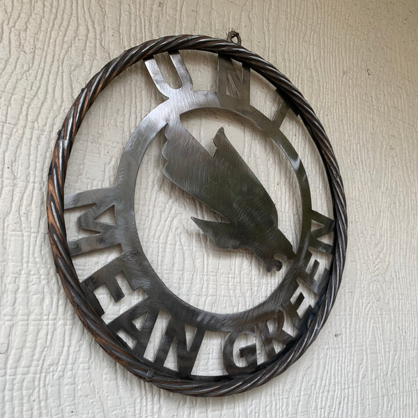 12", 18", 24", 32" UNT MEAN GREEN RAW METAL CUSTOM VINTAGE CRAFT WALL ART TEAM SIGN HANDMADE