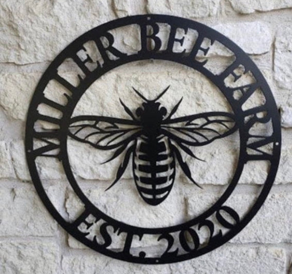 #EH10491 CUSTOM NAME BEE LASERCUT CUSTOM METAL VINTAGE CRAFT SIGN WESTERN HOME DECOR HANDMADE