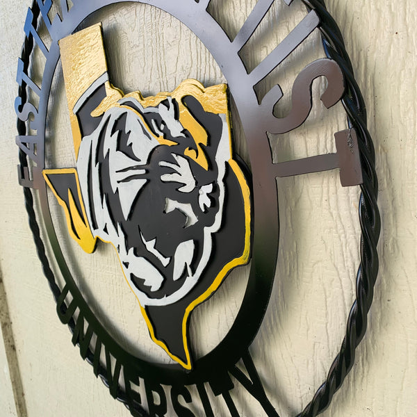 EAST TEXAS BAPTIST UNIVERSITY METAL CUSTOM VINTAGE CRAFT SIGN WALL ART TEAM HANDMADE