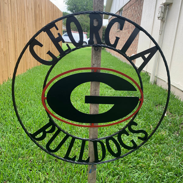 12", 18", 24", 32" GEORGIA BULLDOGS METAL SIGN VINTAGE CUSTOM TEAM ART