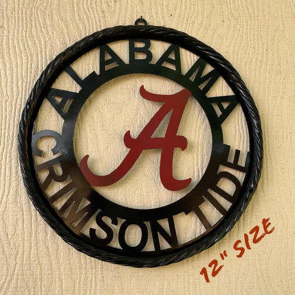 12" ALABAMA CRIMSON TIDE CUSTOM METAL VINTAGE CRAFT WALL ART TEAM SIGN