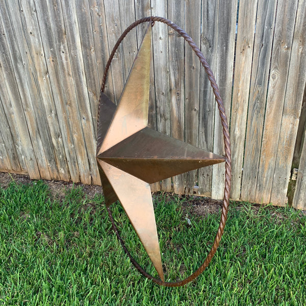 #EH10507 TEXAS GIANT 8,6,5,4 FOOT NATURAL RUSTIC SEALED UNPAINTED LARGE OVERSIZE METAL LONESTAR GENUINE RUST PATINA LONE STAR TWISTED ROPE RING 4,5,6,8 FOOT