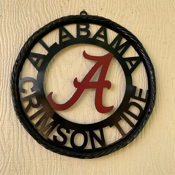 12" ALABAMA CRIMSON TIDE CUSTOM METAL VINTAGE CRAFT WALL ART TEAM SIGN