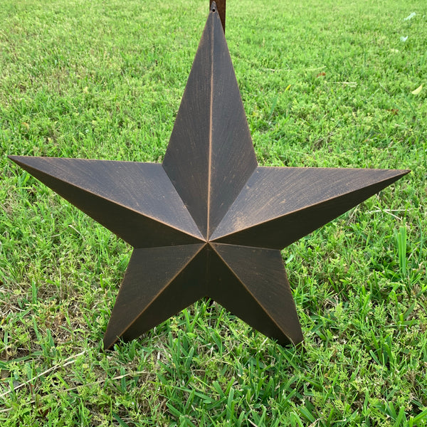 12",16",22",24",30",36" RUSTIC BRONZE BARN STAR 5 POINT METAL STAR OF DAVID WESTERN HOME DECOR HANDMADE NEW 3" TO 36"-#EH10044