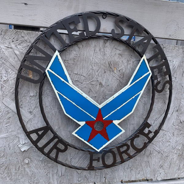 24" US AIR FORCE MILITARY CUSTOM VINTAGE METAL CRAFT WALL ART AIRFORCE WESTERN HOME DECOR HANDMADE