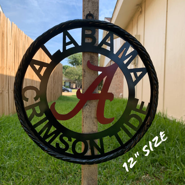 12" ALABAMA CRIMSON TIDE CUSTOM METAL VINTAGE CRAFT WALL ART TEAM SIGN