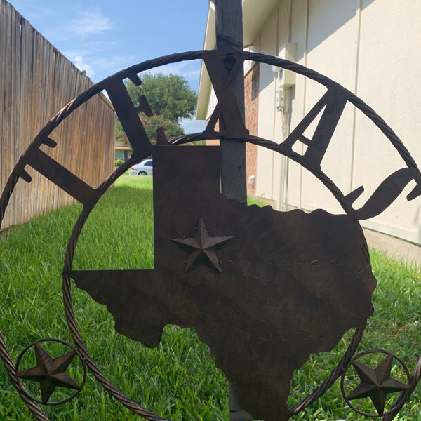 18",24",32",36" State of Texas Map Metal Wall Art Western Home Decor Vintage Rustic Bronze Copper New-#A18008