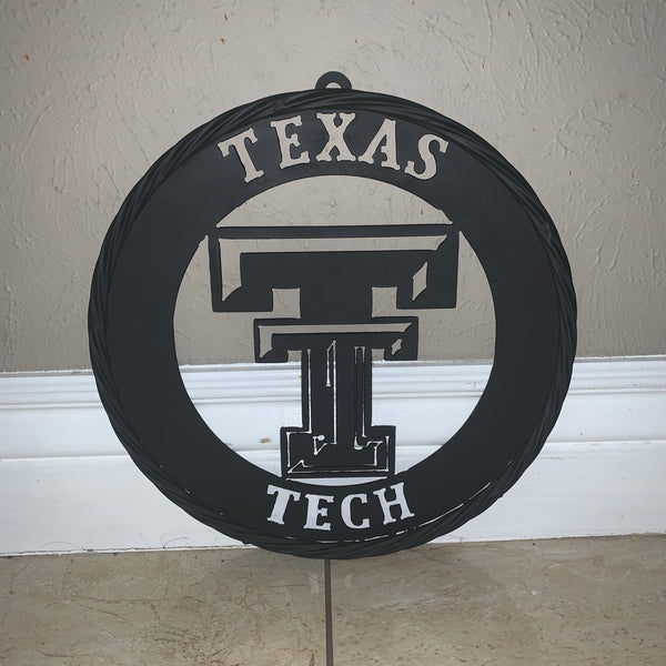 12",18",24",32",36" TEXAS TECH RUSTIC BLACK CUSTOM METAL VINTAGE CRAFT TEAM SIGN HANDMADE TO ORDER